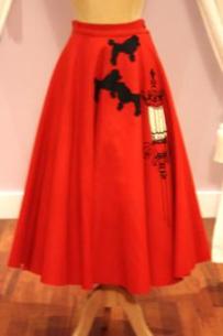 1950s Vintage Red Felt Full Circle Skirt - Mela Mela