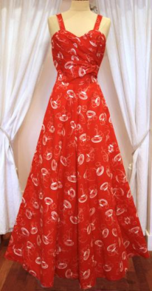 1950s red and white sundress with fountain print - Mela Mela Vintage
