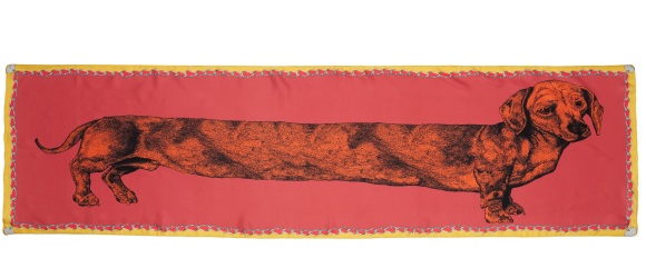 Pink Dachshund Scarf by Lisa Bliss - The Graduate Collection